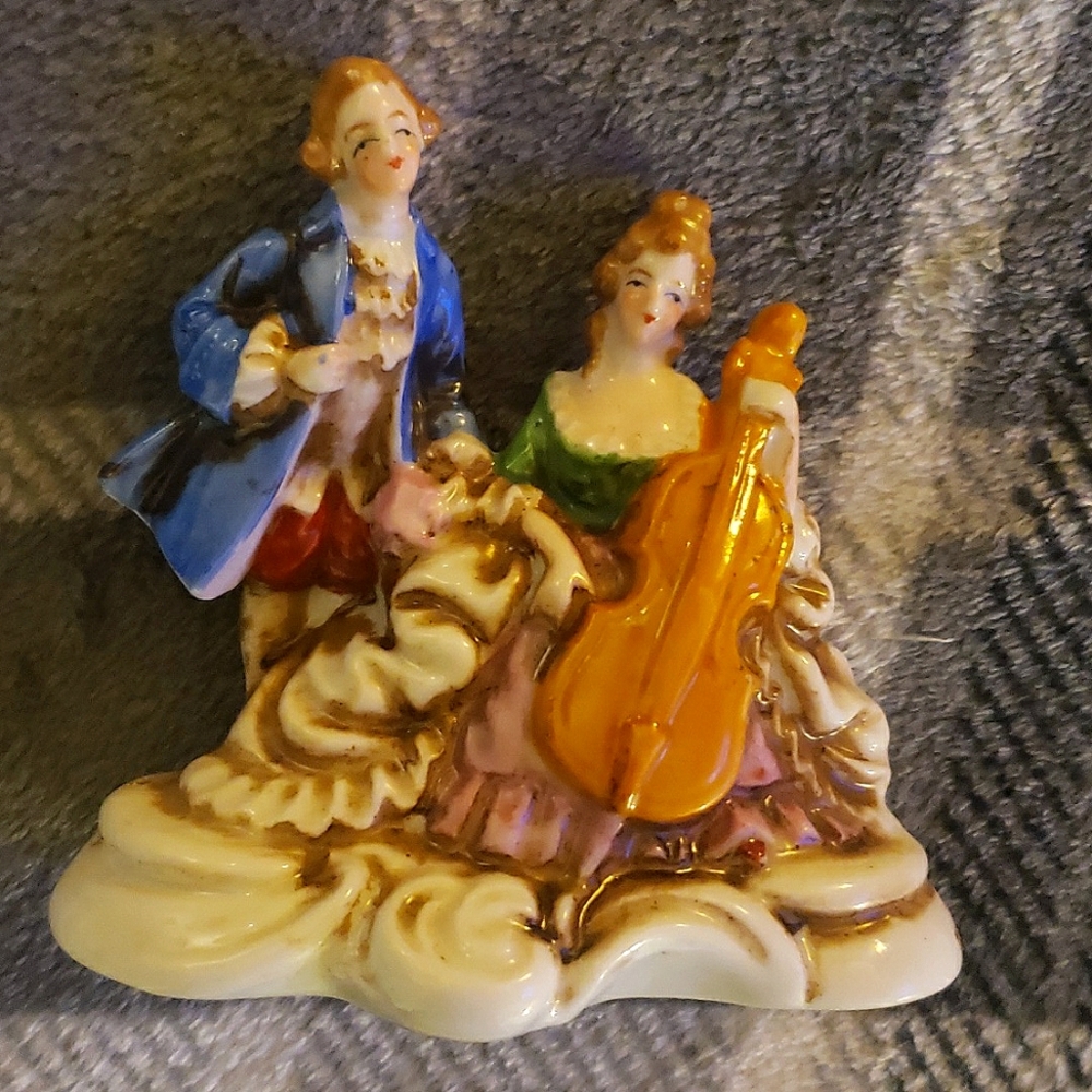 1940’s Maruyama Couple with Cello Figurine- Vintage Made in Occupied Japan